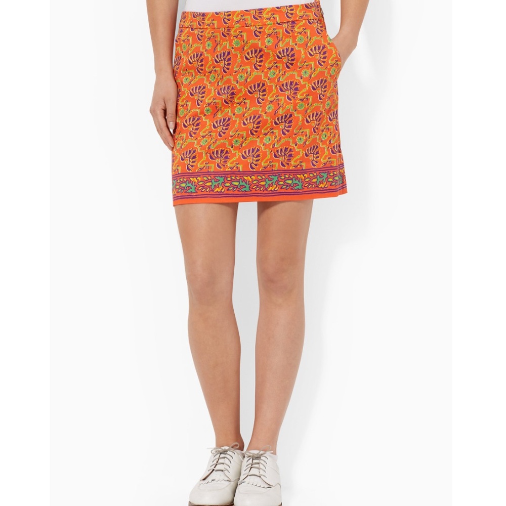 Ralph Lauren Polo Golf Women's Skort size 2 Orange Western pattern activewear